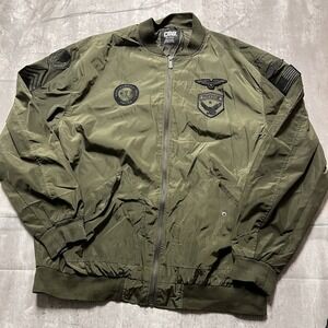 CSG Champs USA Green Flight Windbreaker Jacket Men's Size 3XL Patches